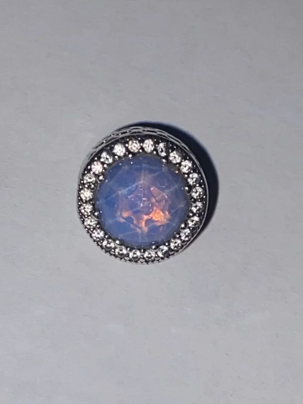 Pandora Opalescent Pink Radiant Hearts Charm Sterling Silver